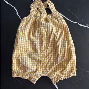 Yellow‎ Gingham Baby Romper